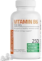 Vista 3 de Bronson Vitamin B6 100mg Premium Vitamin B6 Supplement, 250 Tablets
