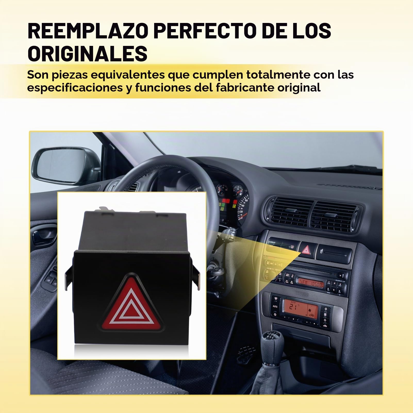 Interruptor de luz de advertencia de peligro para León 2000-2006 1M0941509B Compatible con Toledo 1999-2004 1M0941509A