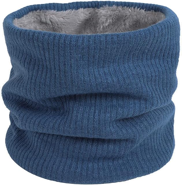 I Kua Fly Thermal Snoods for Men Women Fleece Neck Warmer Unisex Thick Knitted Circle Scarf Winter Warm Neck Gaiter Face Covering for Cycling Running Skiing Sports
