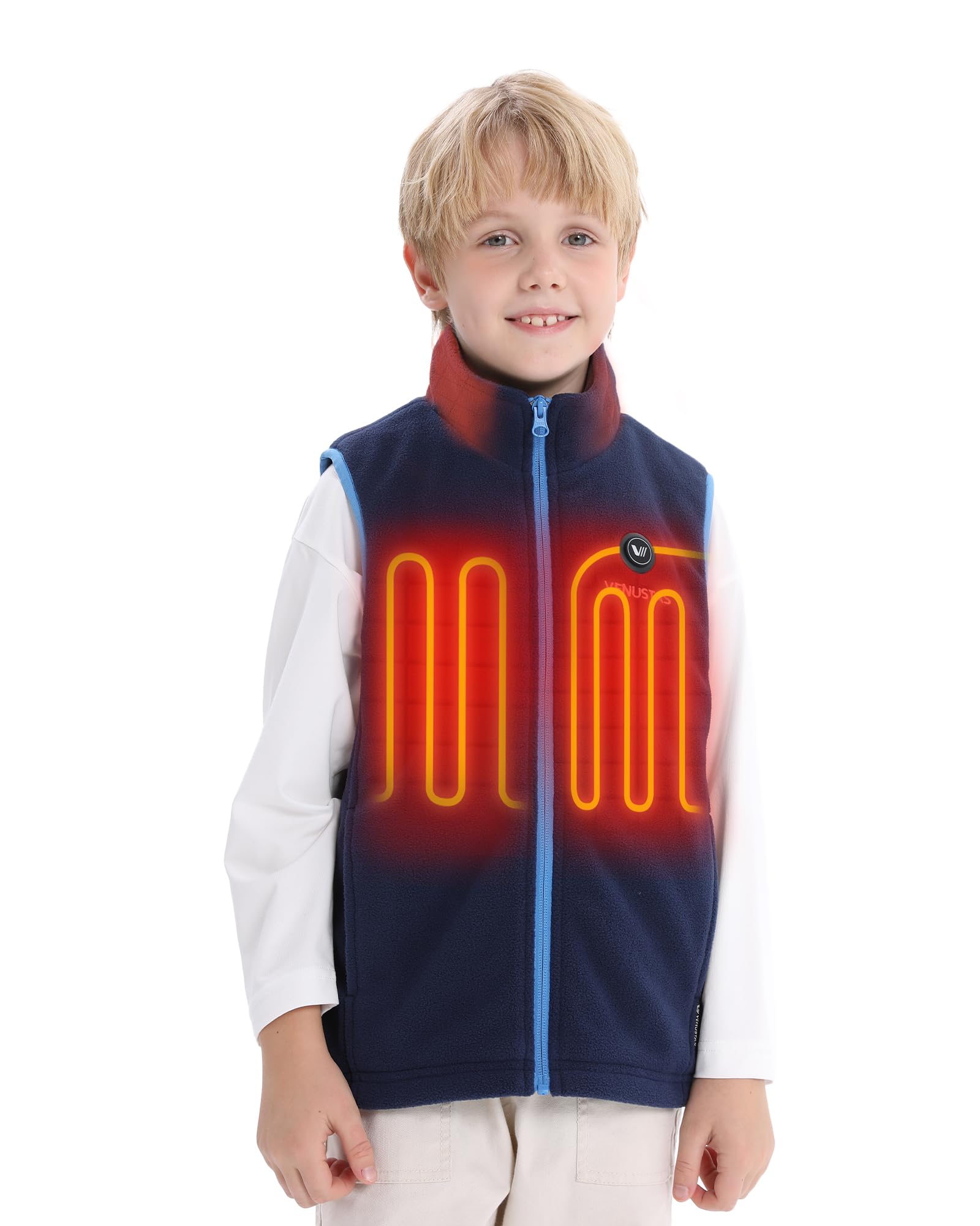 Venustas Kids Heated Fleece Vest with Battery, Warmer Youth Electric Vest for Boys Girls
