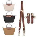 Upgraded Leather Shoulder Strap for Longchamp Le Pliage S/M/L Bag Strap Kit Handbags Crossbody Adjustable Shoulder Strap (Brown)