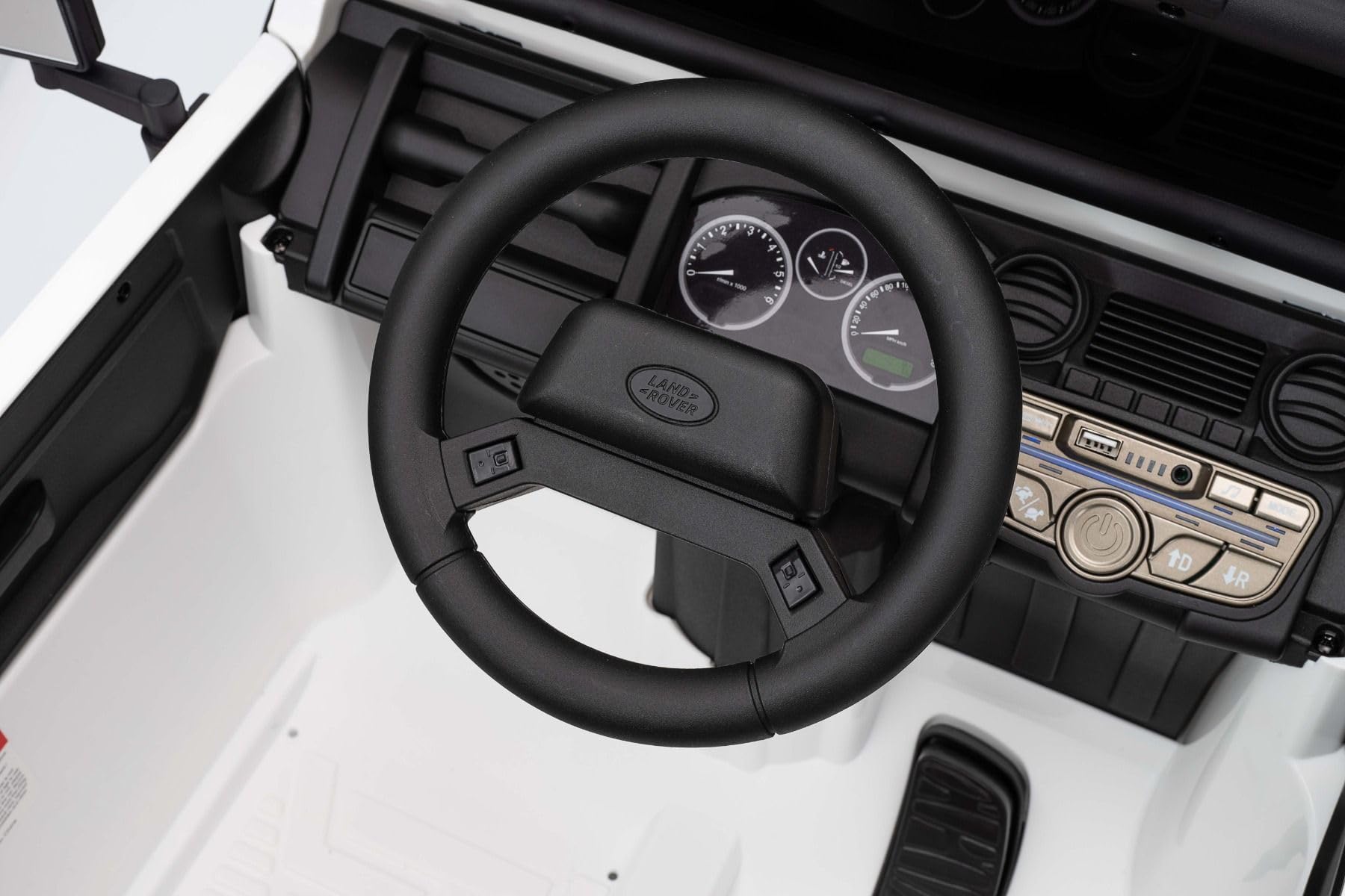 Samochód elektryczny dla dzieci Land Rover Defender 110 SVX 12V, czarny, skrzynia biegów 4X4, reflektory LED, zawieszenie przednie i tylne, pilot 2,4 GHz, wejście USB/Aux, Bluetooth, akumulator litowy