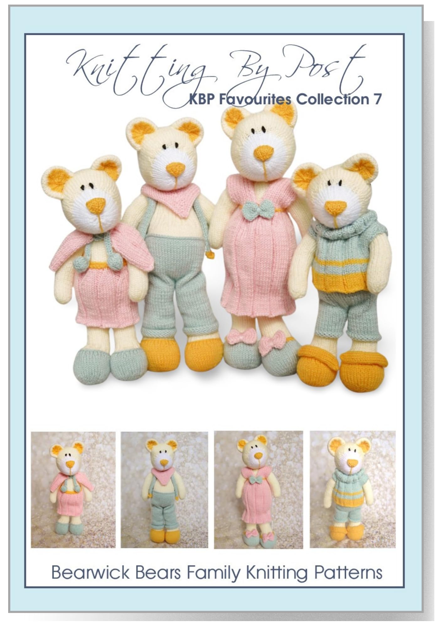 Knitting By Post Girls Assorted Knitting Pattern Collection Of Patterns Booklet Of Favourites No.7 Toy Knitting Patterns. Teddy Bear Family. Mum, Dad, And Boy