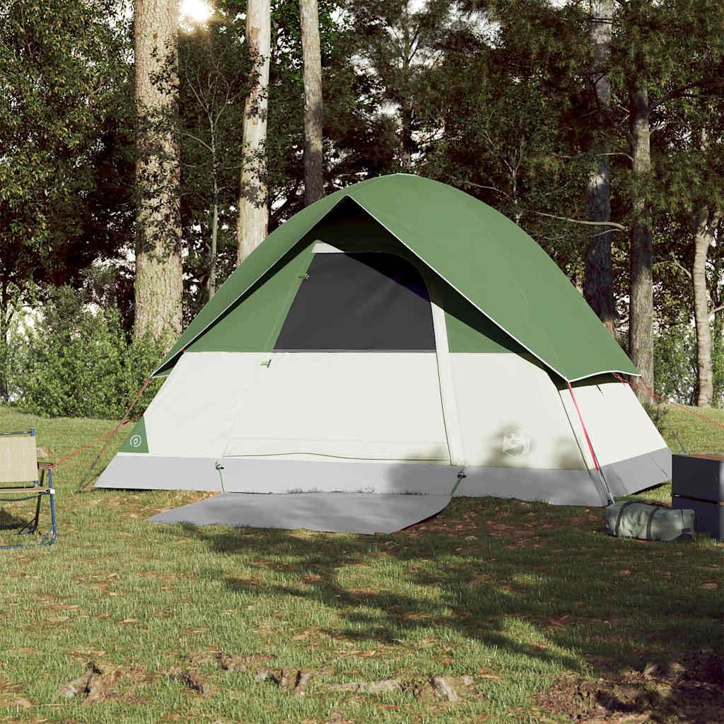 Tienda de campaña de cúpula para personas de color verde, resistente al agua, poliéster con revestimiento de poliuretano, tienda ligera con conexión E y cremallera, ideal para camping, tienda de