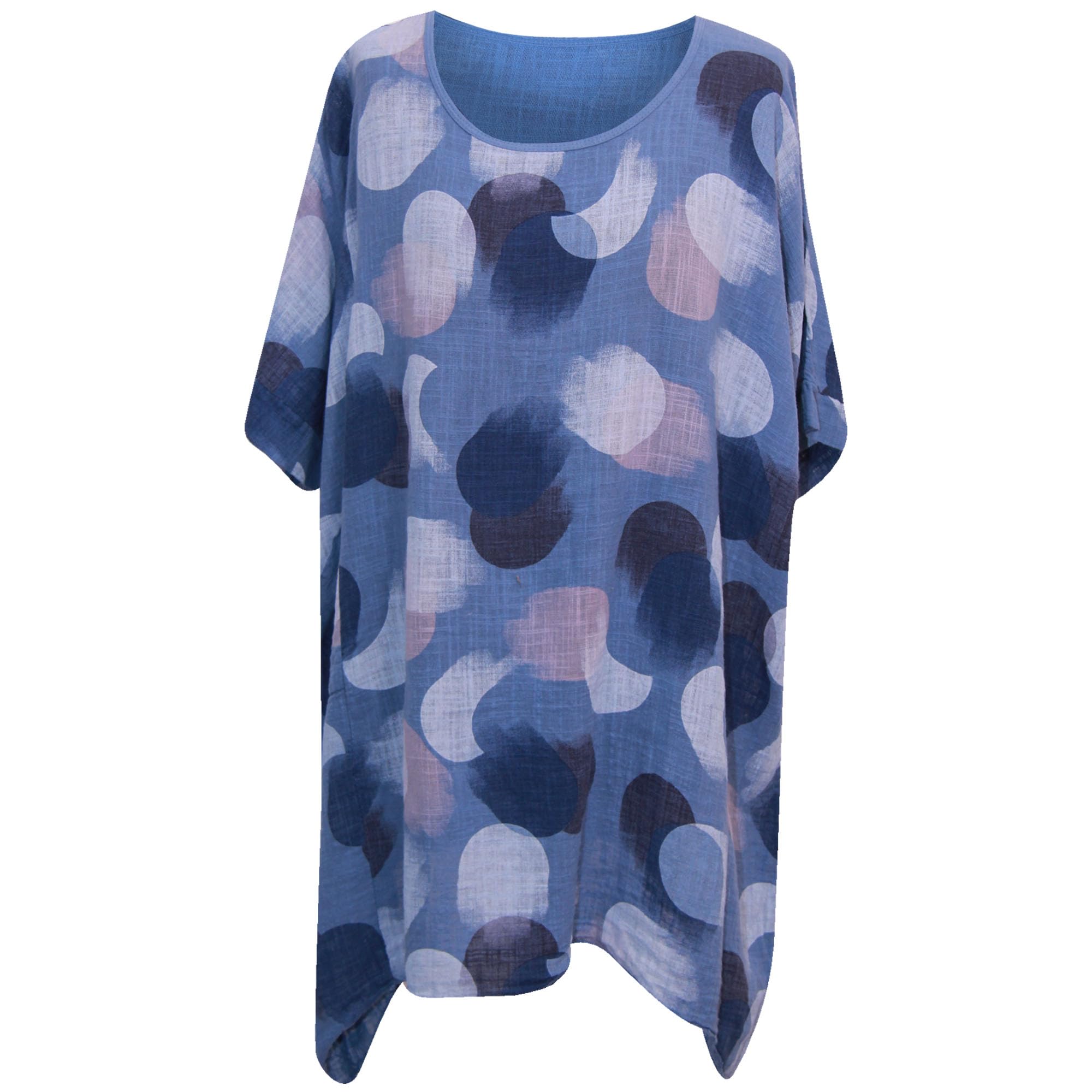 Italian Top for Women Summer Top Ladies Blouses Casual Basic Tunic Shirt Cotton Dress Plus Size UK (14-22)