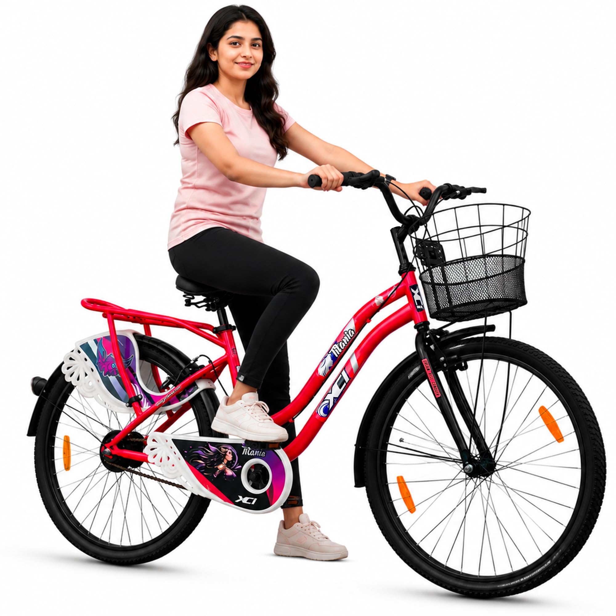 XCi Titania 26T Women's Bicycle, 26-Inch Tyres, Single Speed, Non-Geared, Rigid Suspension, Calliper Brakes, Adult (12+ Years), 18 Inches Steel Frame, Pink-image-16