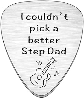 JMIMO Step Dad Guitar Pick Step Dad Gifts for Fathers Day Birthday - I Couldn't Pick A Better Step Dad Guitar Pick Gifts for Stepfather, Birthday Gift for Musician Step Dad
