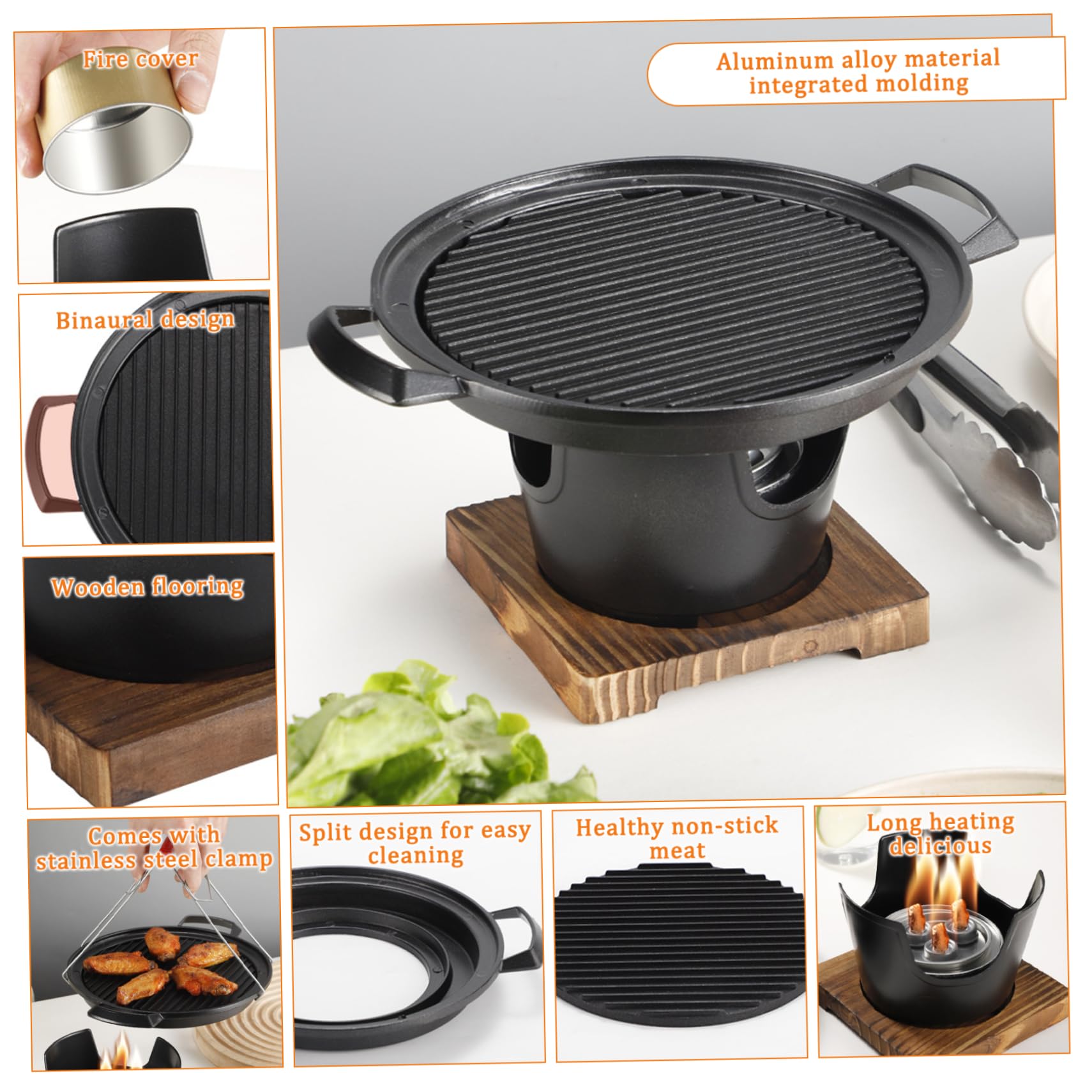 Koreański Grill Do Grillowania, Bezdymny, Nieprzywierający Grill Stołowy Na Węgiel Drzewny, Łatwy W Montażu Przenośny Grill Do Domu, Na Pikniki