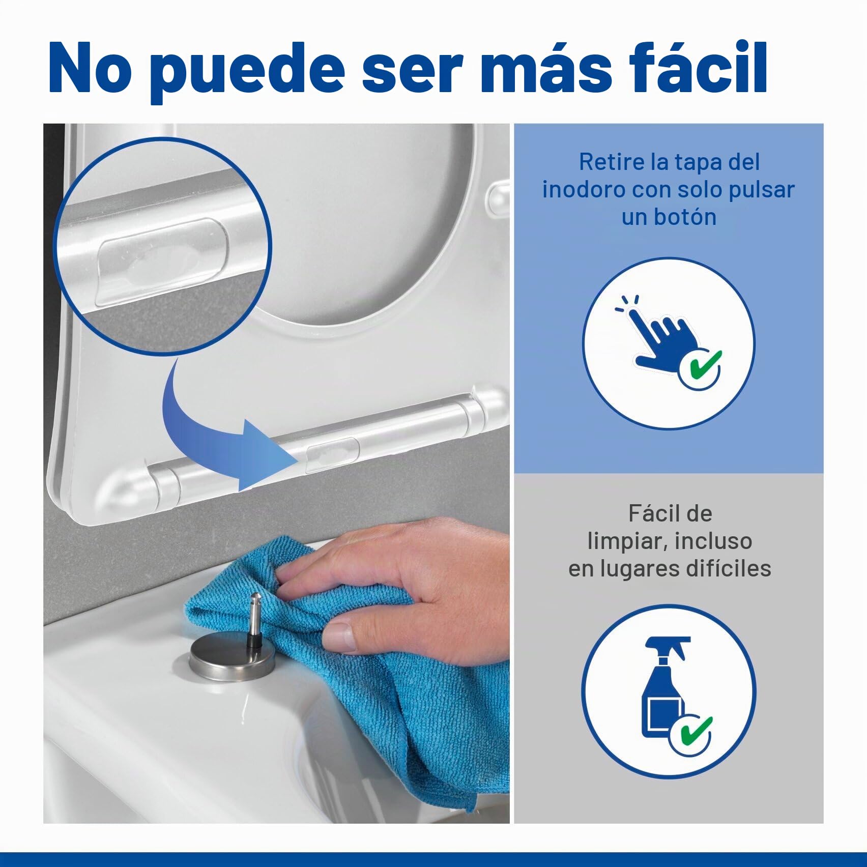 Asiento de inodoro Galati, asiento de inodoro plano en forma de D con mecanismo de cierre suave, de duroplast, fijación Fix-Clip, blanco mate
