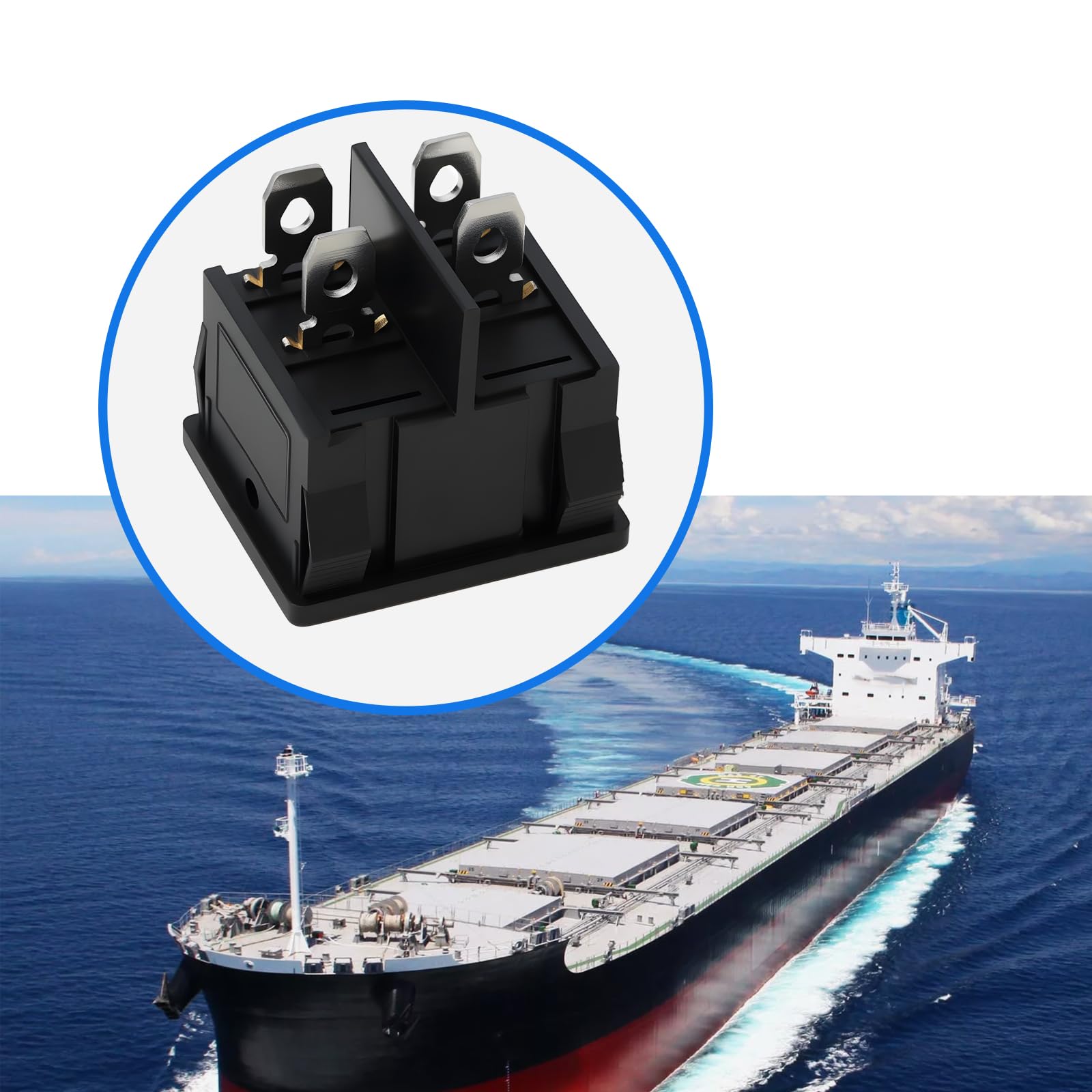 YINETTECH 4 Stücke 22x19mm 6A/250V Wippschalter 2-polig DPST KCD5 EIN Aus Geeignet für Power Boot RV Auto