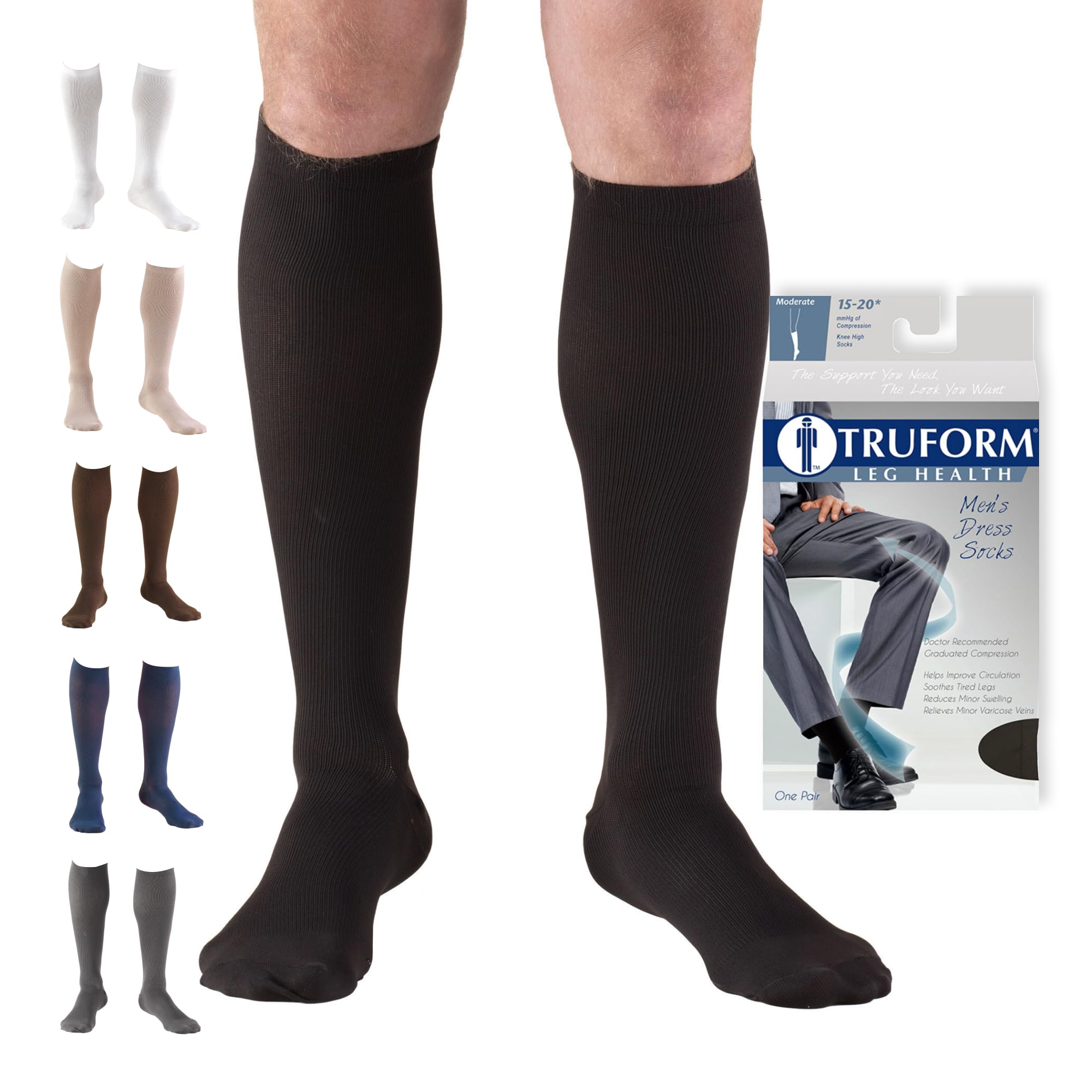 Truform Medical Compression Socks, Knee High