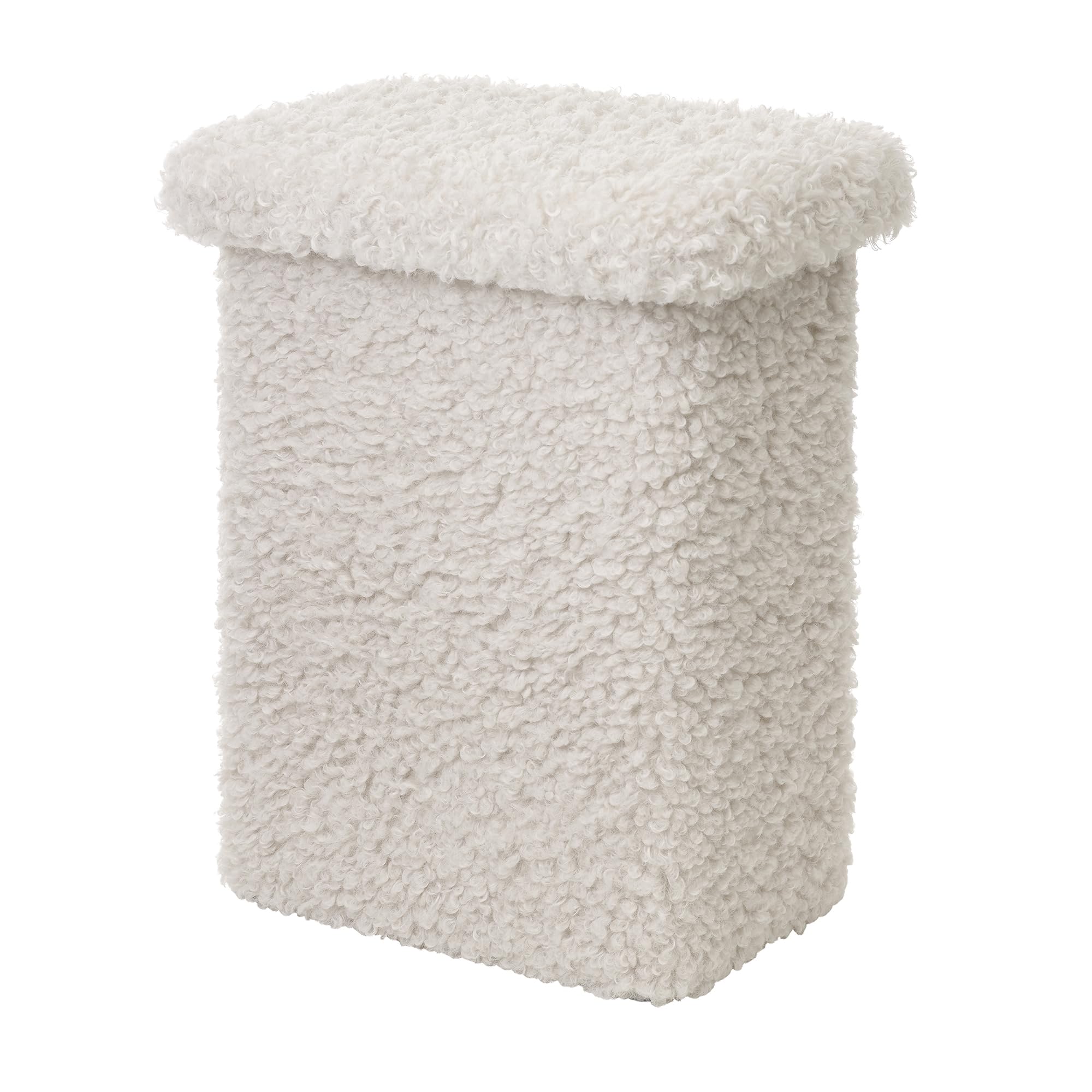blomus T-Hocker -Teddy- | Polsterhocker & Sitzhocker | 45 x 38 x 28 cm | Farbe Moonbeam | Wohnaccessoire