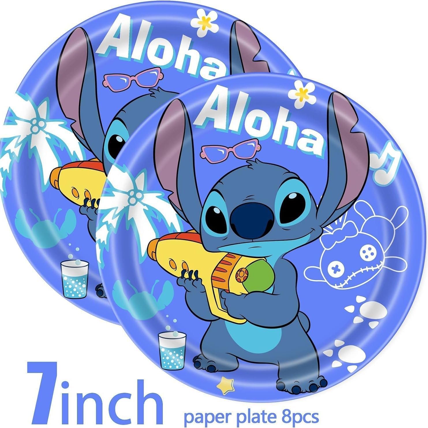 61 Pcs For Stitch Party Supplies Birthday Party Supplies and Decorations Set - Includes Tableware Set and Happy Birthday Banner