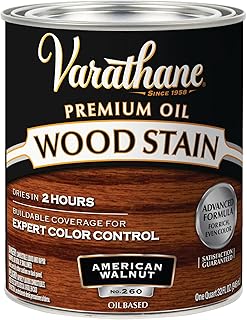 Rust-Oleum Varathane 211727H Premium Wood Stain, Quart, American Walnut