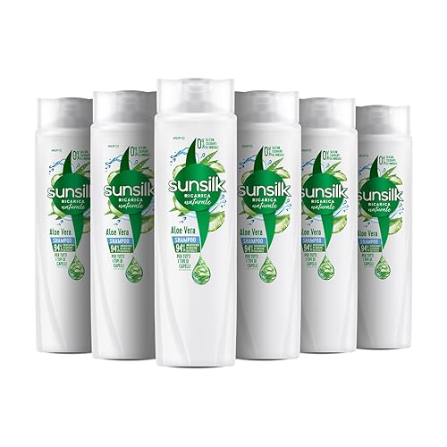 Sunsilk Shampoo Aloe Vera per Capelli Secchi e Disidratati, 250 ml (Confezione da 6)