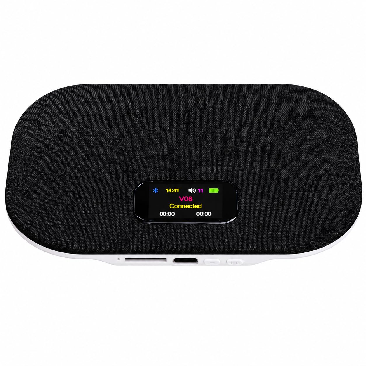 QEIFEII Pillow Speaker Bluetooth Bedside Speaker with Sleep Timer, White Noise, Smart Display, TF Card MP3 Playback, USB-C Charging, 500mAh Rechargeable Battery for Bedtime Listening, Blue (Black)