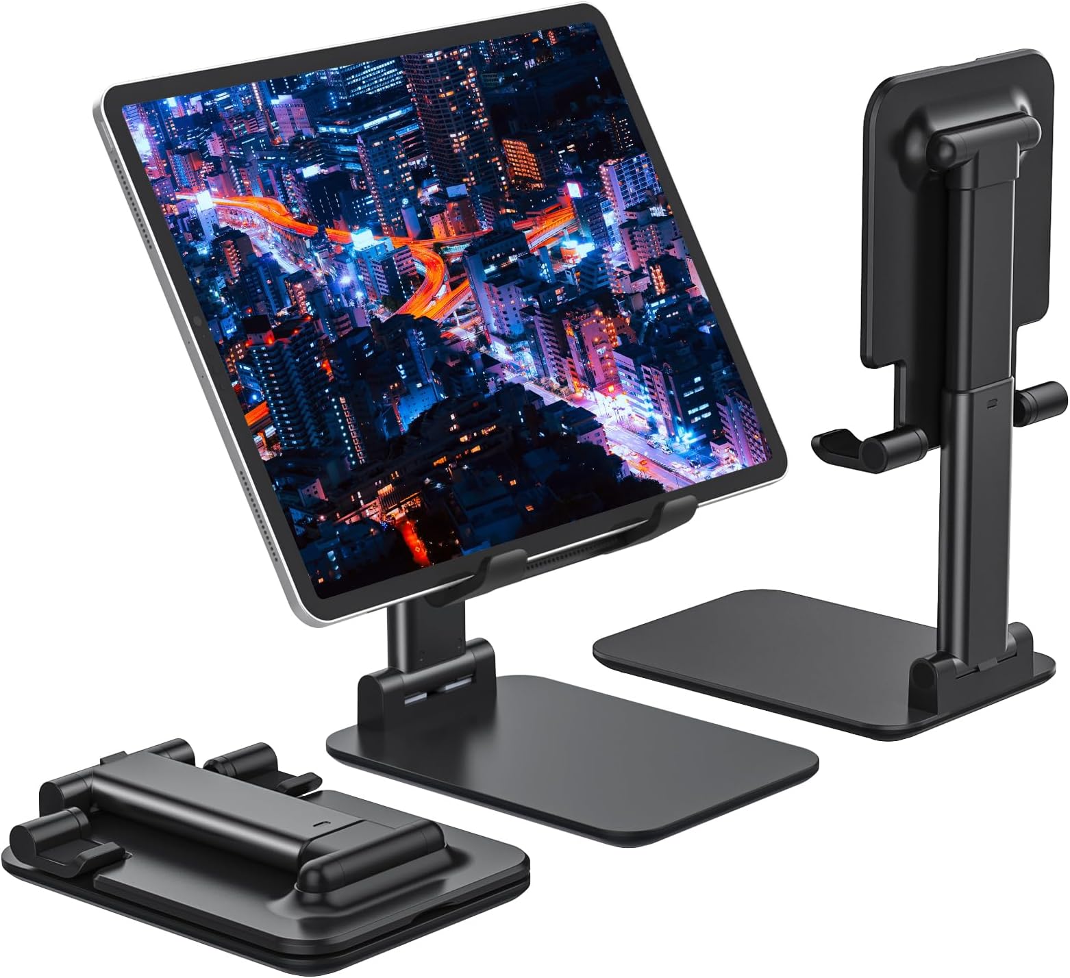 Foldable & Adjustable Tablet Stand, Compact Extendable iPad Stand for Desk, Desktop Tablet Holder Compatible with Phones,iPad Pro/Air/Mini, Samsung Galaxy Tab, Surface Pro, Kindle(7-13’’)