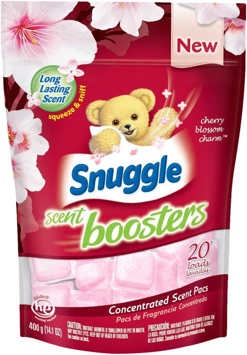 Snuggle Laundry Scent Boosters Concentrated Scent Pacs, Cherry Blossom Charm, Pouch, 20 Count