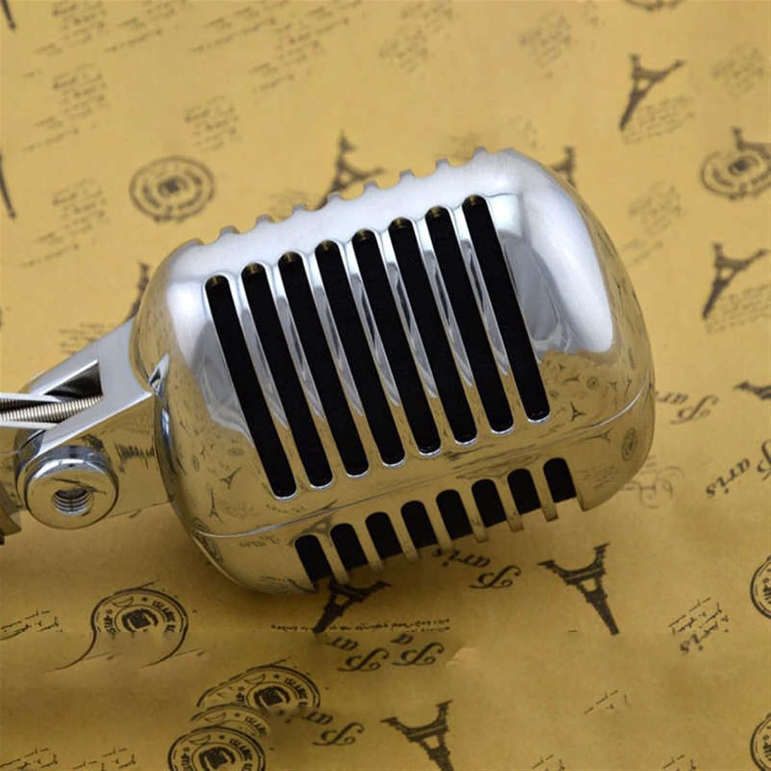 Mikrofon Retro Profesjonalny Przewodowy Klasyczny Mikrofon W Stylu Vintage Dynamiczna Ruchoma Cewka Mike Deluxe Metalowy Wokal Mikrofon Ktv W Starym Stylu Kompatybilny Z Każdym Lapto, Silver