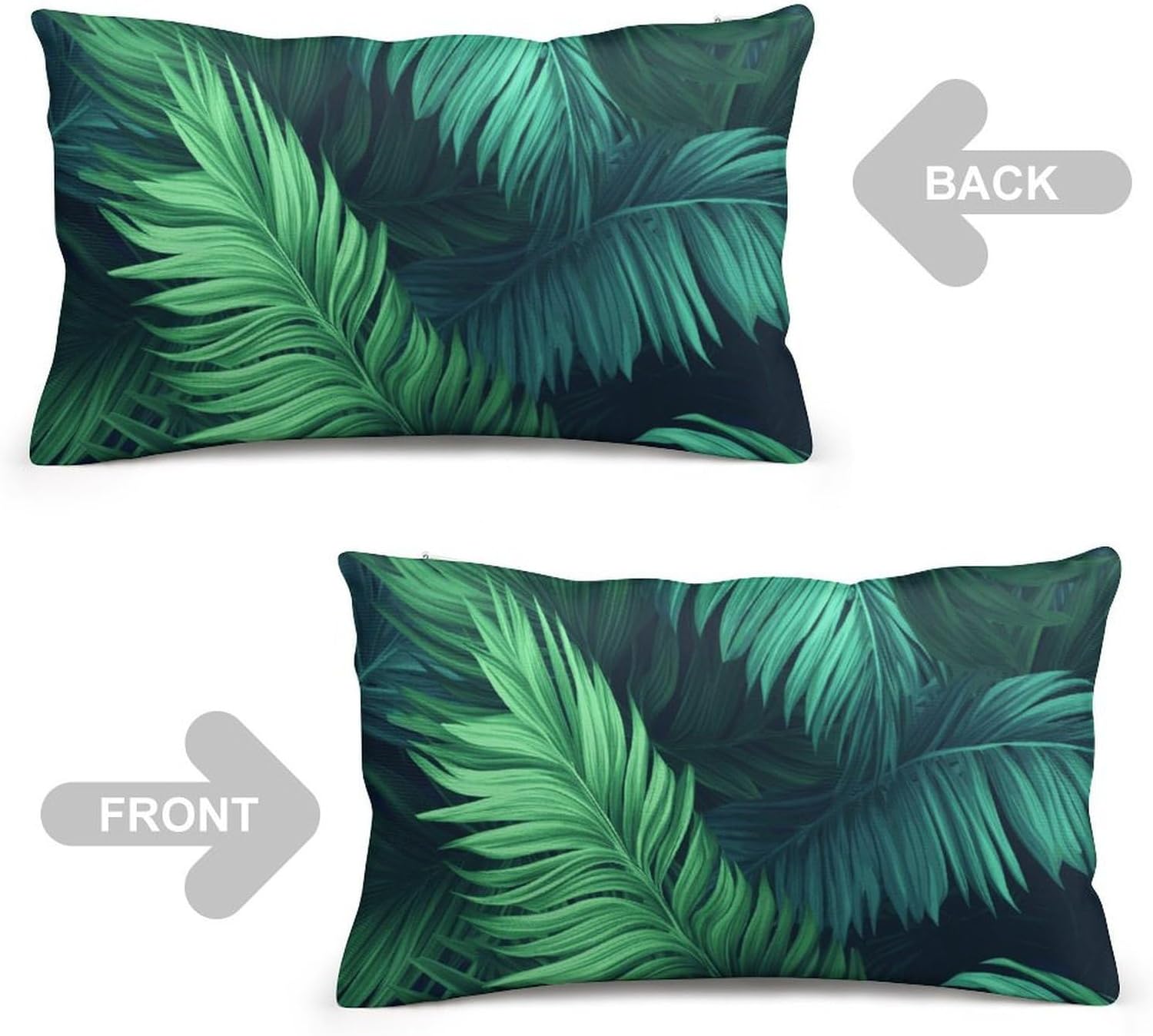 Tropical Palm Leaves Pillow Cases Queen Size Set of 1 Soft Comfortable Throw Pillows Covers Decorative Pillowcase with Zipper Bed Cushion Covers for Couch Sofa Bedroom 12 "x20
