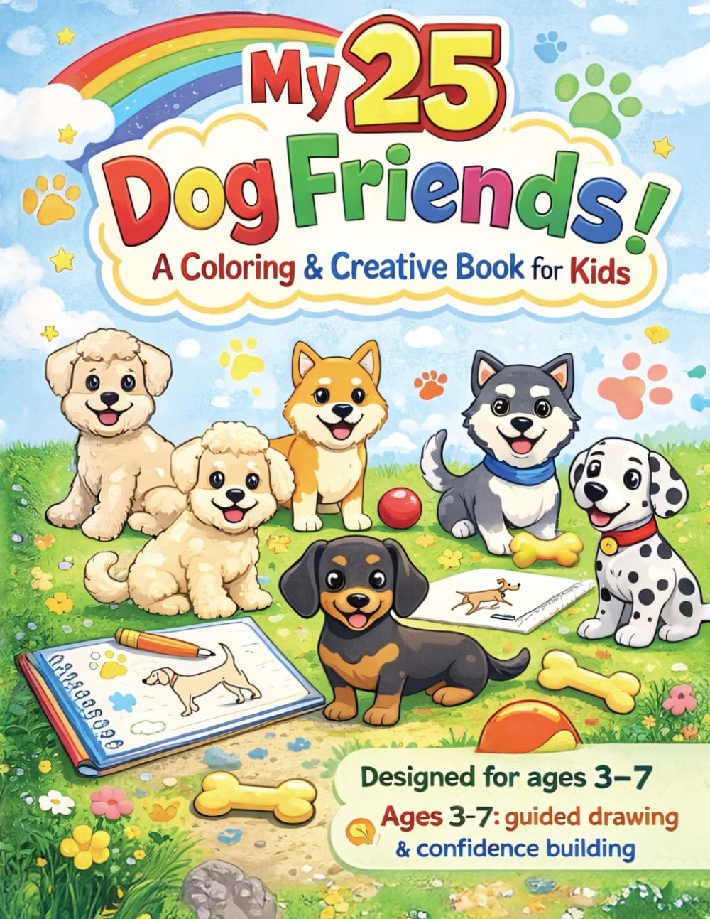 My 25 Dog Friends! - A Coloring & Creative Book for Kids (The Big Build Creative Studio)