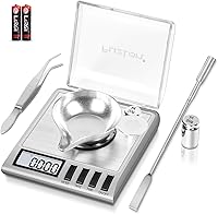 Fuzion KD-50 Milligram Scale 50g/0.001g Digital Jewelry Scale w/ Calibration Weights, Scoop, Tweezers for Powder, Reloading, Gems