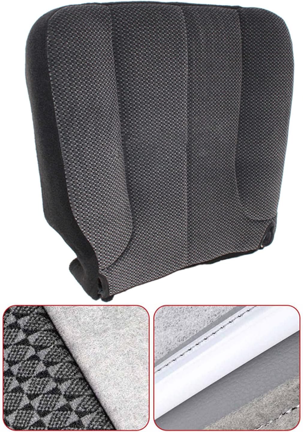 Priprilod Cloth Dark Gray Passenger Side Bottom Replacement Seat Cover Compatible with Dodge Ram 1500 2500 3500 2003 2004 2005 SLT SLT Plus Sport 4X4 2WD Single-Cab Quad-Cab Gas Cummins Diesel