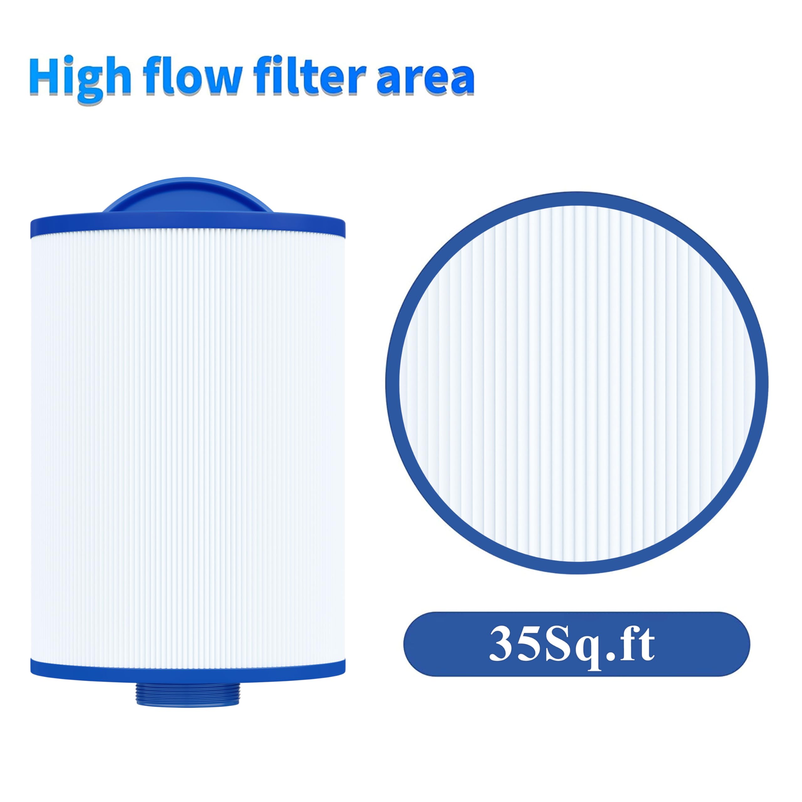 Cryspool® 06004 Filter Compatible With Artesian Spas 06-0014-12, PMA-R1/ X268546 With Closed Handle(Not Be Removed), 6CH-352, FC-0318, PAS40-F2M, 06-0055-12, 35 Sq. Ft Spa Filter Cartridge, 2 Pack