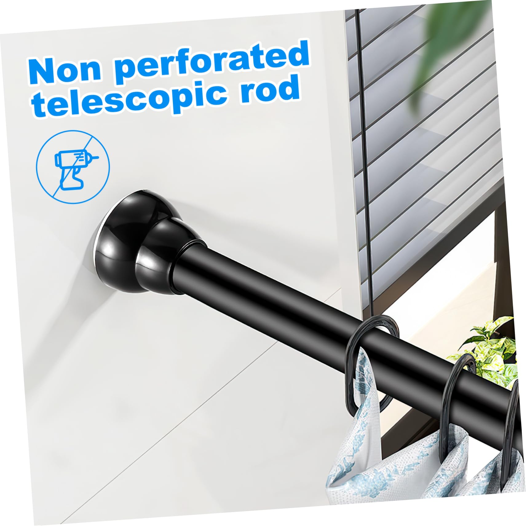 Alipis Barra de Armario Telescópica Extensible de Acero Inoxidable Negra, Resistente al Desgaste y Fácil de Limpiar, Adecuada para Ducha y Ventana con Ajuste de 30-45cm
