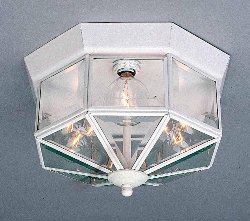 Volume Lighting V7202 4 Light Flush Mount Ceiling Fixture with Clear Glass Shade, White