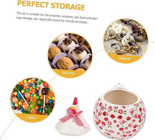 Miniatura 9 de Tarro de almacenamiento para gallina, recipiente hermético de café, recipientes de vidrio para aperitivos, terrario de vidrio con tapa, soporte para