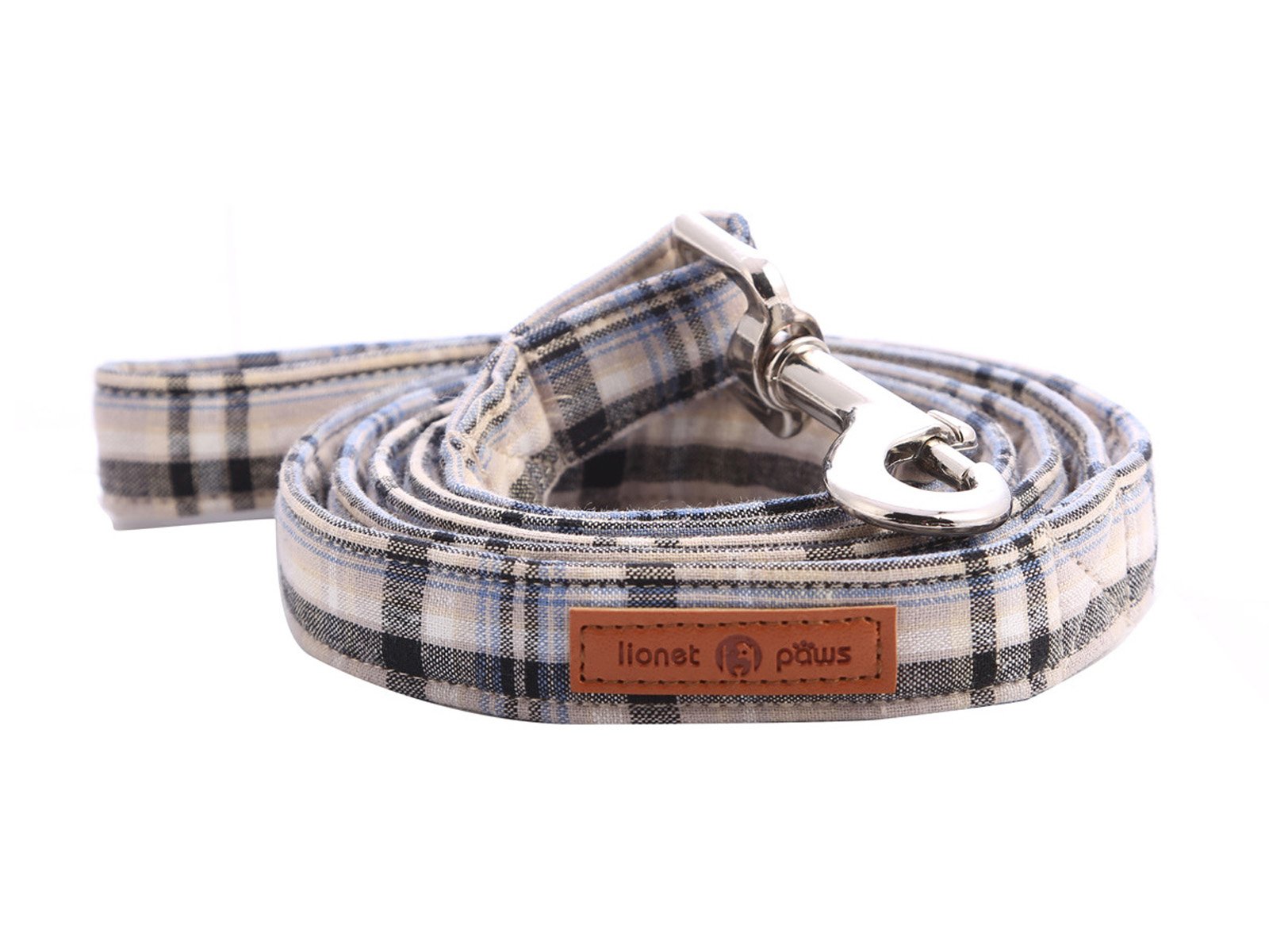 Lionet Paws Handmade Grid Dog Leash with Soft Handle for Cats and Small to Large Dogs