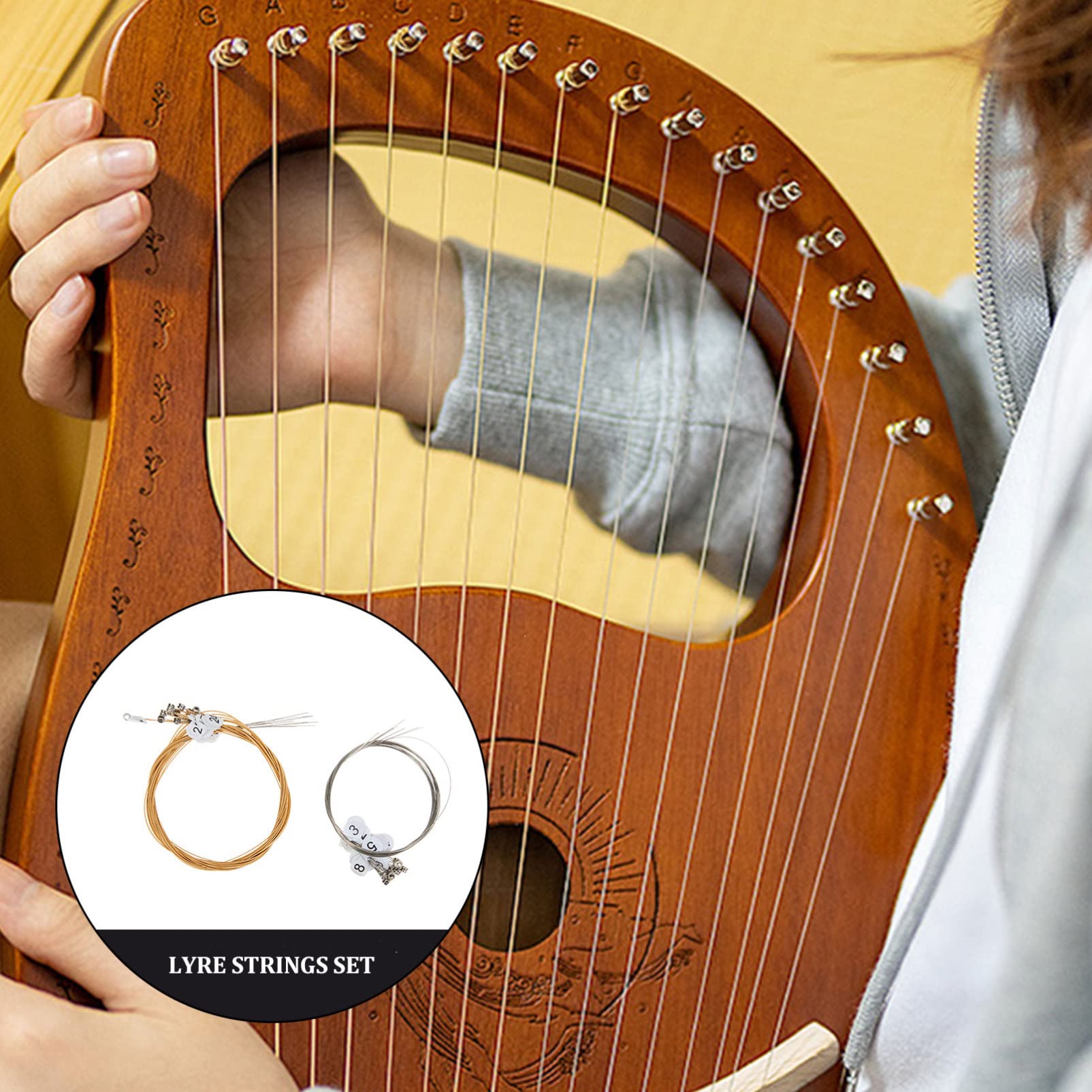 Corde ricambio per arpa lira in metallo, filo musicale, accessori per strumenti musicali, lira in metallo 21 corde, accessori per arpa.