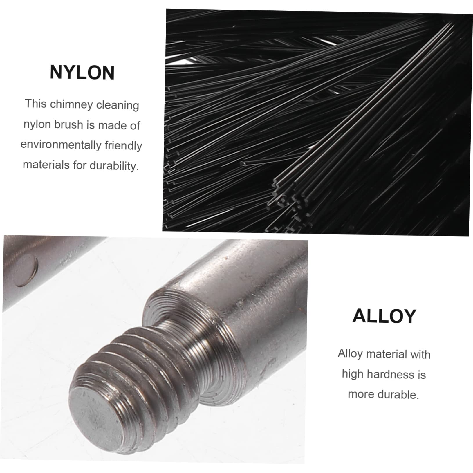 Cabilock Scovolino Canne Fumarie per Pulizia, Spazzola in Nailon Aste Flessibili e Connessione Filettata, per Stufa e Asciugatrice,
