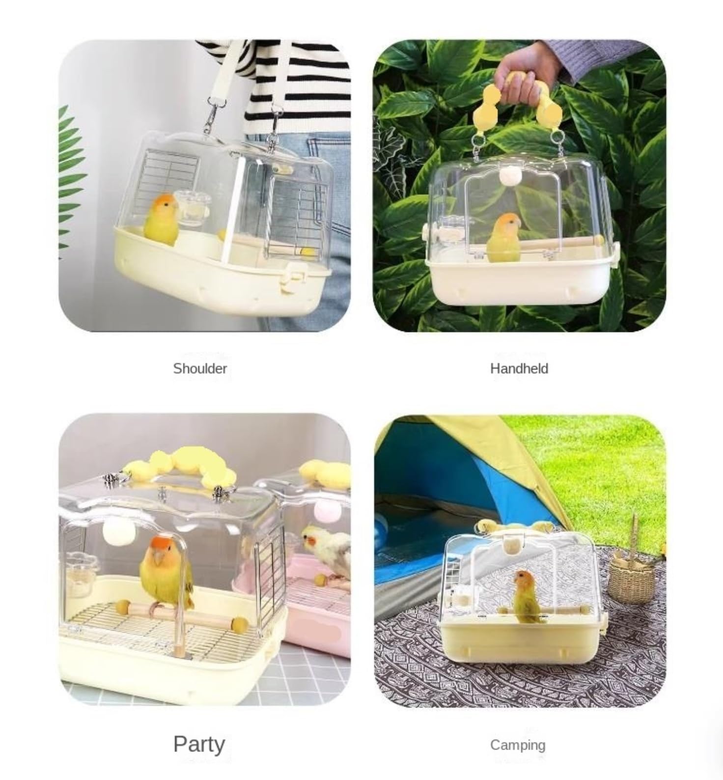 Klatka Na Ptaki Dla Ptaków Kanarków Klatka Podróżna Do Transportera Ptaków Dla Papug, Kanarków, Papużek Falistych Conures(Yellow)
