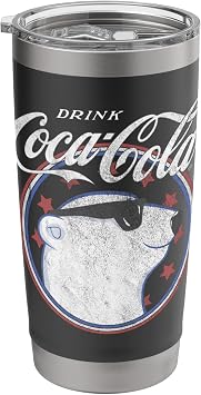Coca-Cola Fourth of July Drink Cool Polar Bear Stainless Steel Insulated Tumbler