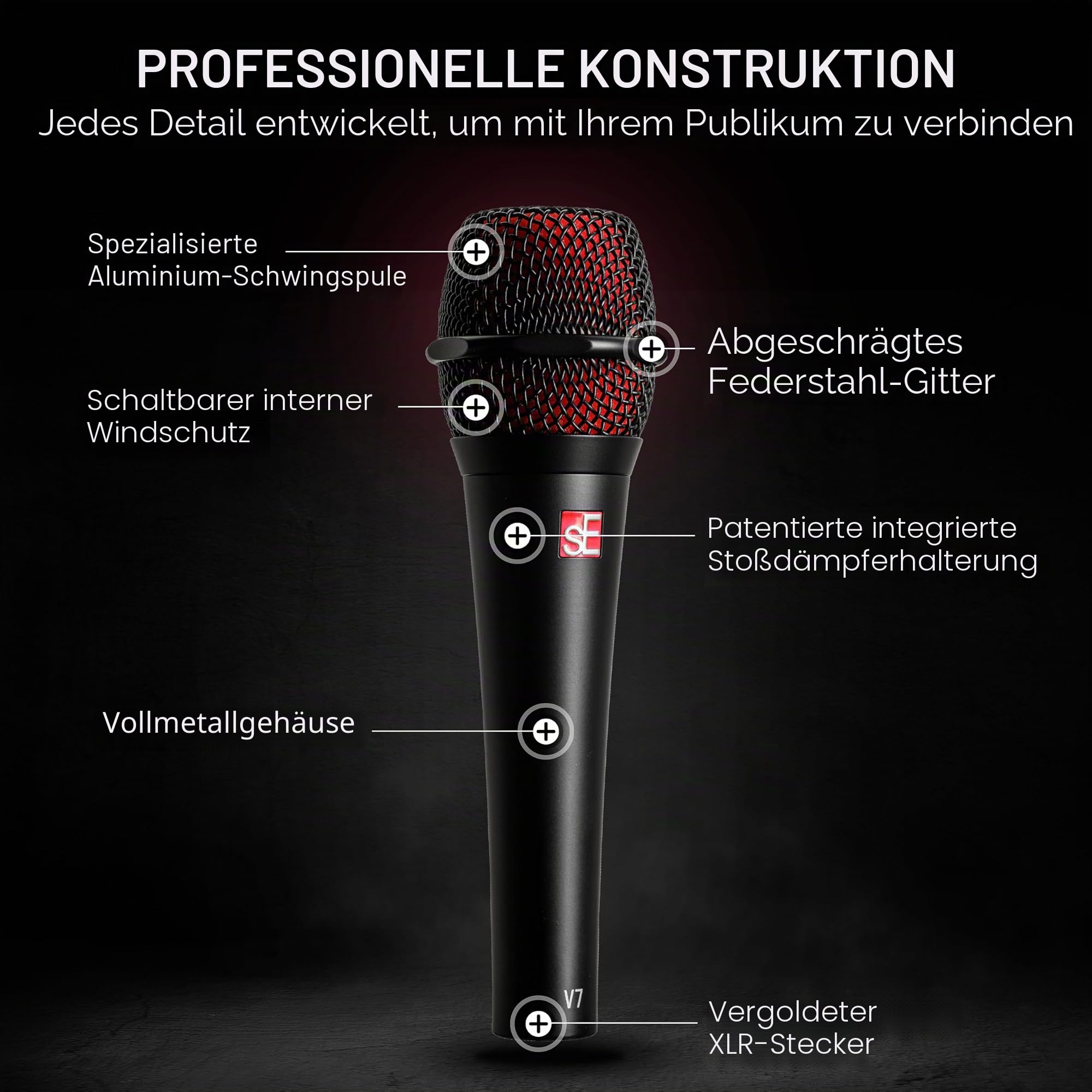 SE ELECTRONICS V7 Schwarz - Gesangsmikrofon