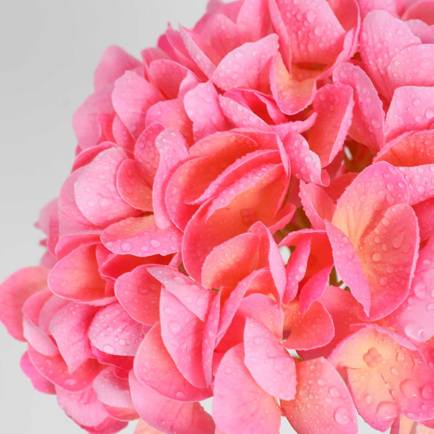 Nubry 4Pcs Pink Hydrangea Artificial Flowers, 22.5In Latex Faux Real Touch Large Hydrangea Flowers with Long Stems & Leaves for Home Office Decor Wedding Party Arrangements(Pink)