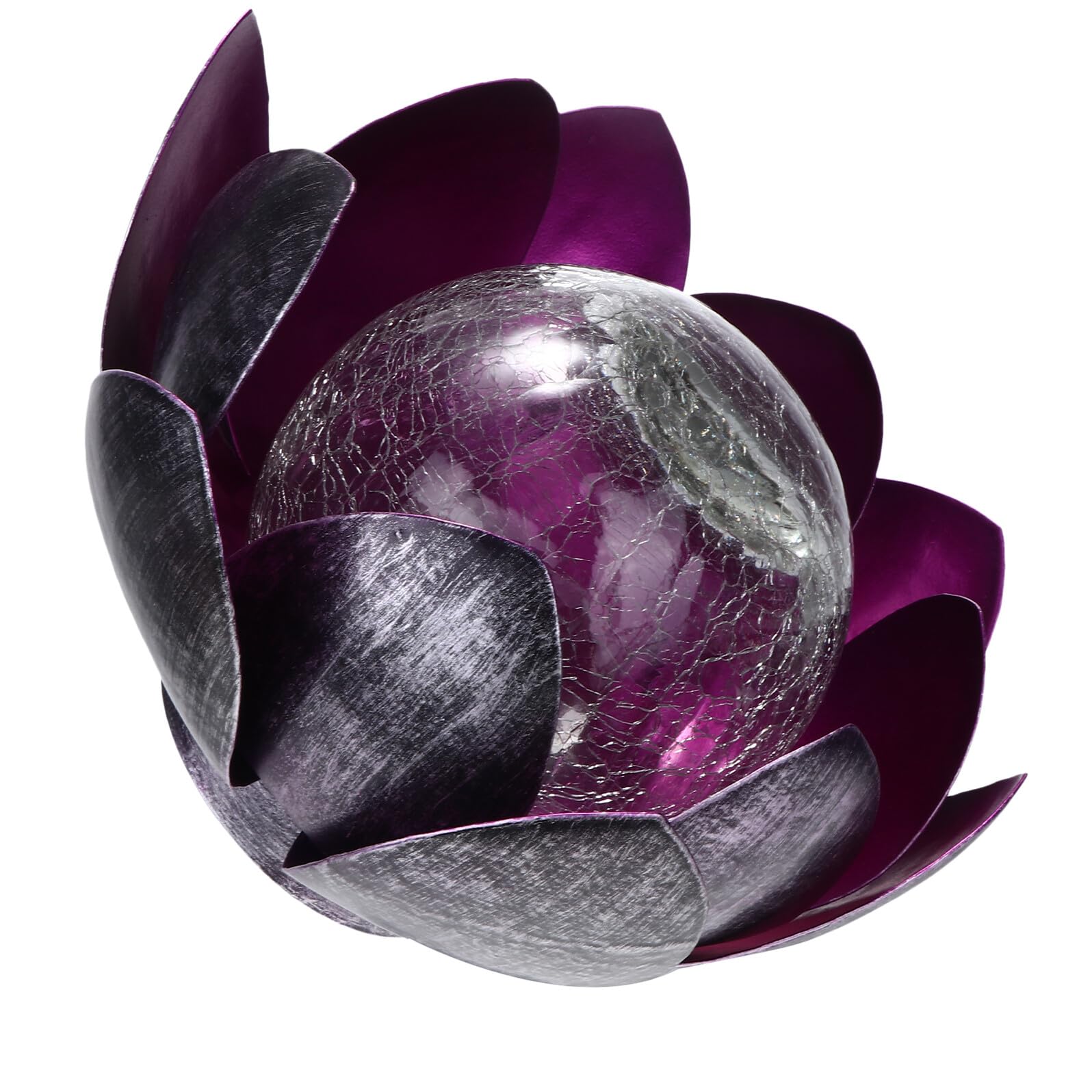 Lampe solaire decorative lotus violette COLLBATH pour soirees de jardin