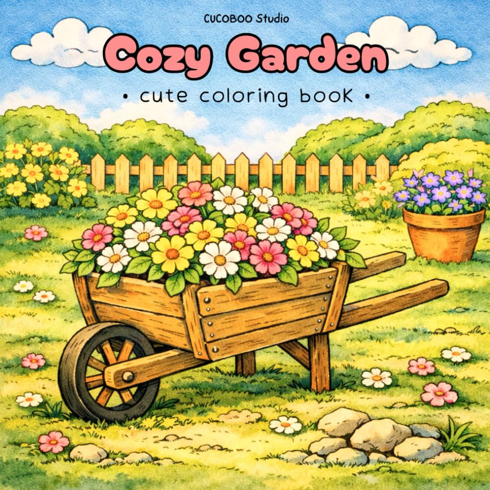 Cozy Garden: Cute Coloring Book for Adults and Teens Featuring Cozy Garden Scenes for Relaxation and Stress Relief (Cozy Coloring Book Series)