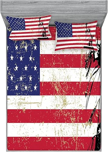 Miniatura 217 de Ambesonne - Juego de sábanas bajeras y fundas de almohada, diseño clásico botánico, plantas de jardín vintage, juego de 3 piezas con estampado