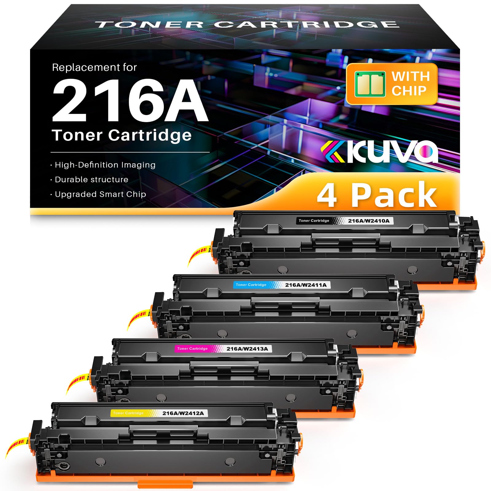Kuva 216A Toner Compatibles pour HP W2410A W2411A W2412A W2413A 4-Pack