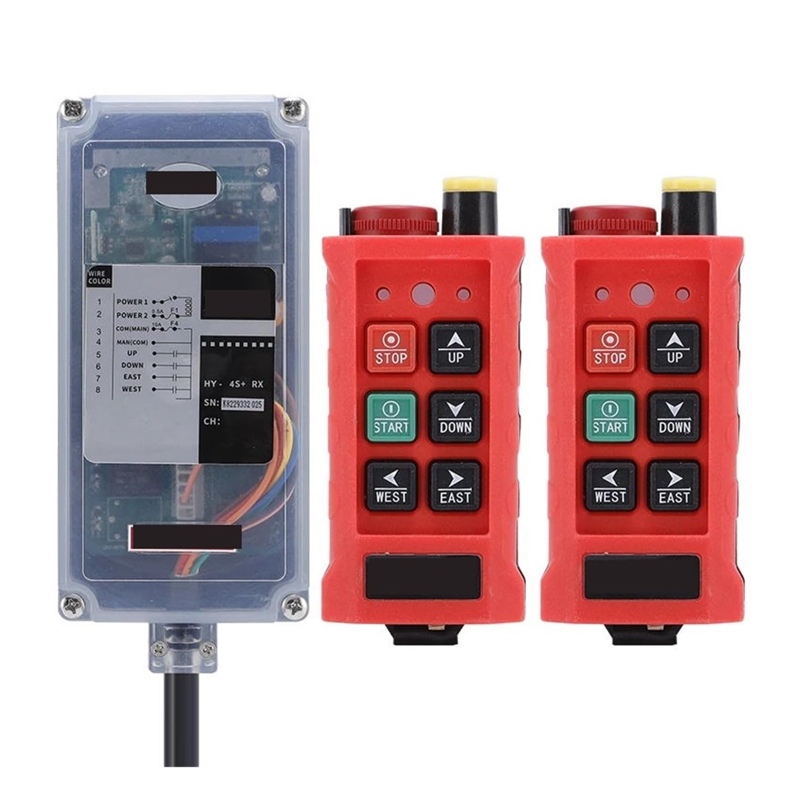 JVDDI 12-24V4 Buttons Single Speed Industrial Wireless Radio Crane Remote Control Switches Winches Hoist Track Crane Lift Control(Gold,110)