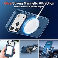 Vista 952 de SUPFINE Funda magnética para iPhone 11 con protector de pantalla (compatible con MagSafe) (protección contra caídas de grado militar), translúcida