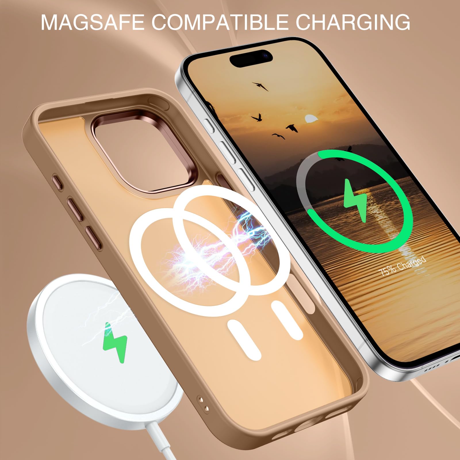 SURPHY Piel Funda Para IPhone 16 Pro Case Copatible Con AgSafe 6.3