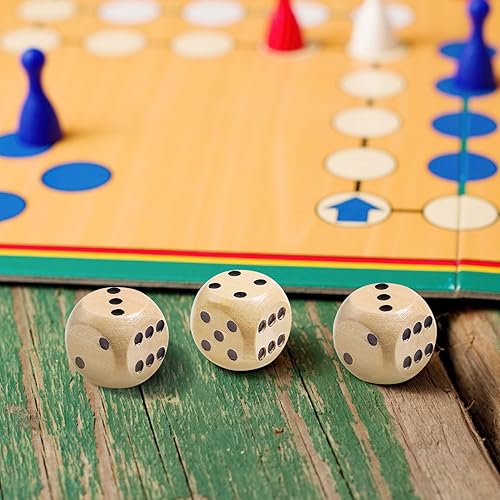 Miniatura 9 de Toddmomy Juego de 10 dados de 6 caras de 0.630in, dados redondos de madera pequeños, dados de matemáticas estándar para enseñanza en el aula, juegos