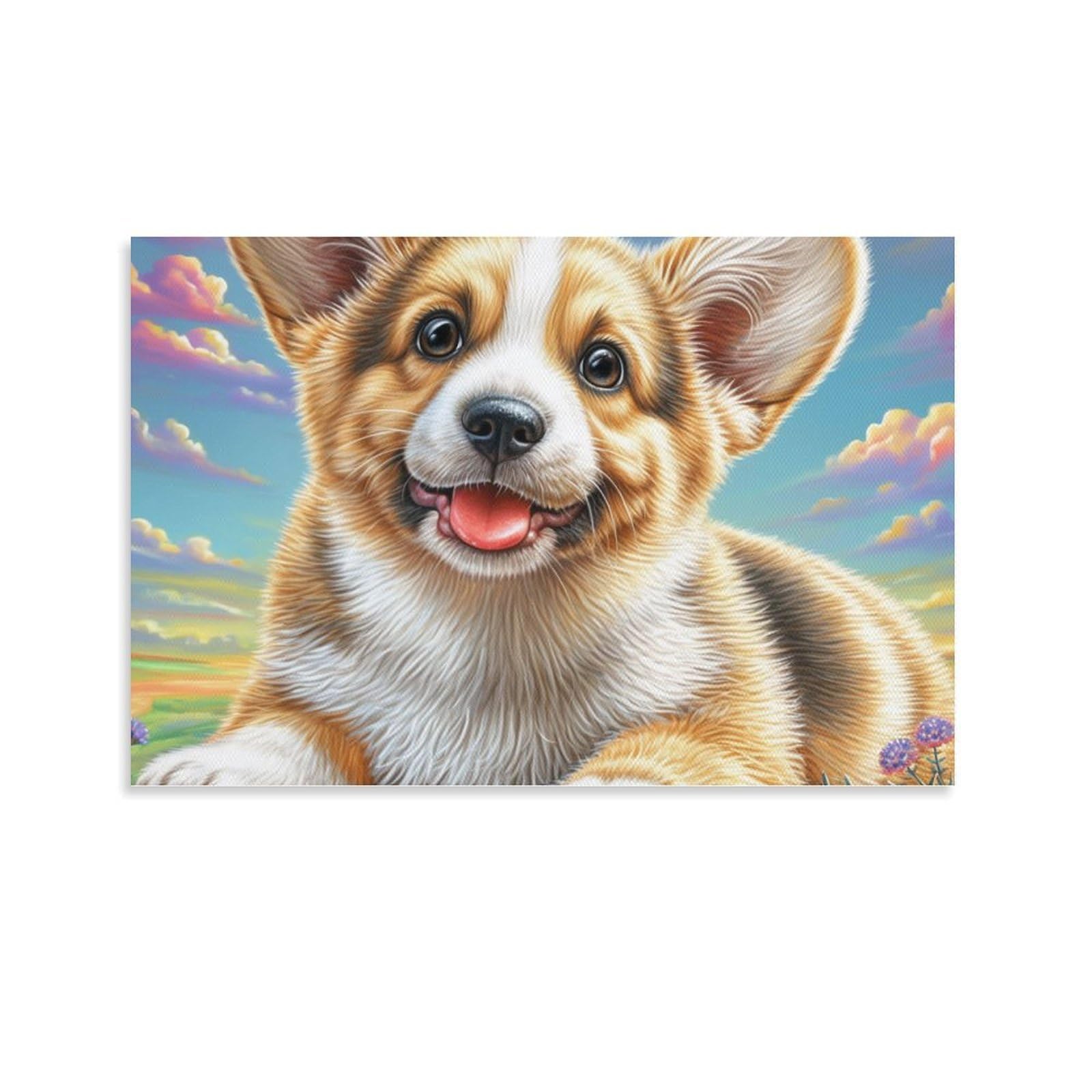 Cuadro en lienzo de Corgi galés de 20x30 pulgadas para transformar paredes vacías y aburridas 6