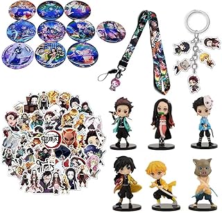 Demon Anime Action Figures Collection Slayer Pack Set of 19 Pcs,Tanjiro Kamado, Nezuko Kamado, Zenitsu Agatsuma, Inosuke Hashibira, Giyu Tomioka，Japanese Anime Cosplay Birthday Gift (Premium A)