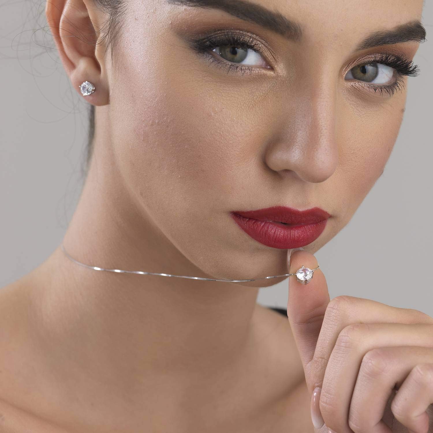 inSCINTILLE Punto Luce Collana Donna Argento 925 con Pietra di Zirconia Cubica