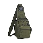 FAMI Outdoor Tactical Bag Backpack, Military Sport Bag Pack Sling Shoulder Backpack Tactical Satchel for Every Day Carry (Army Green)